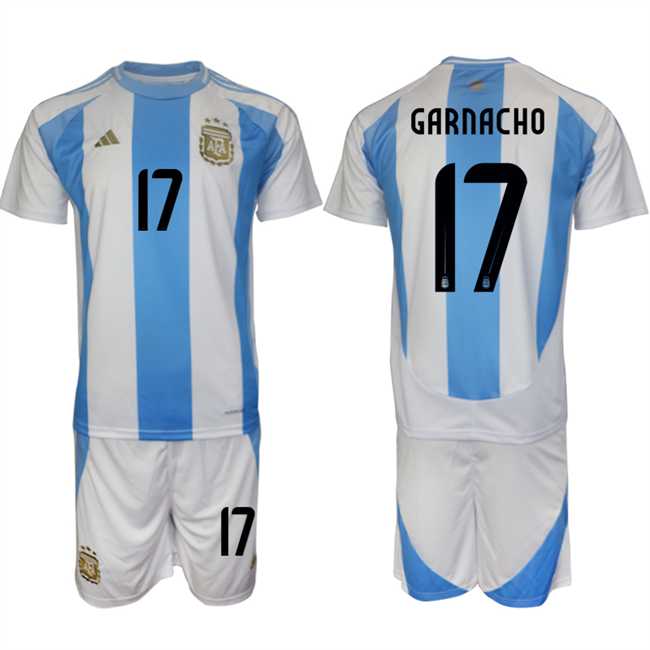 Men's Argentina #17 Alejandro Garnacho White Blue 2024-25 Home Soccer Jersey Suit,We sell and wholesale Men's Argentina #17 Alejandro Garnacho White Blue 2024-25 Home Soccer Jersey Suit on line form chian!